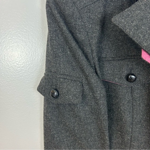 Diane Von Furstenberg El Dorado Grey Button Up Wool Blend Pea Coat Jacket Size 4 - Picture 10 of 14